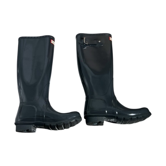 🌧️ Hunter Original Tall Rain Boots – Gloss Black / Charcoal Gray - Picture 6 of 8